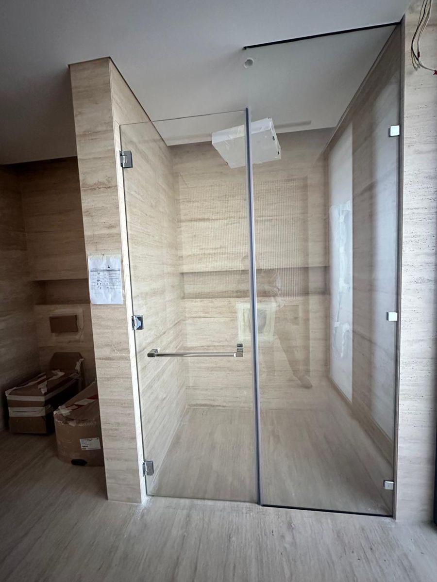 Frameless Shower Glass Partitions — Beach Villa — site photo 2