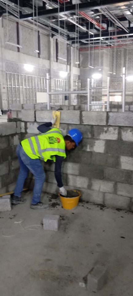 V CARE team carrying out chemical anchoring works on Yas Island, Abu Dhabi